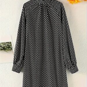 Black & White Polka Dot Long Sleeve Dress